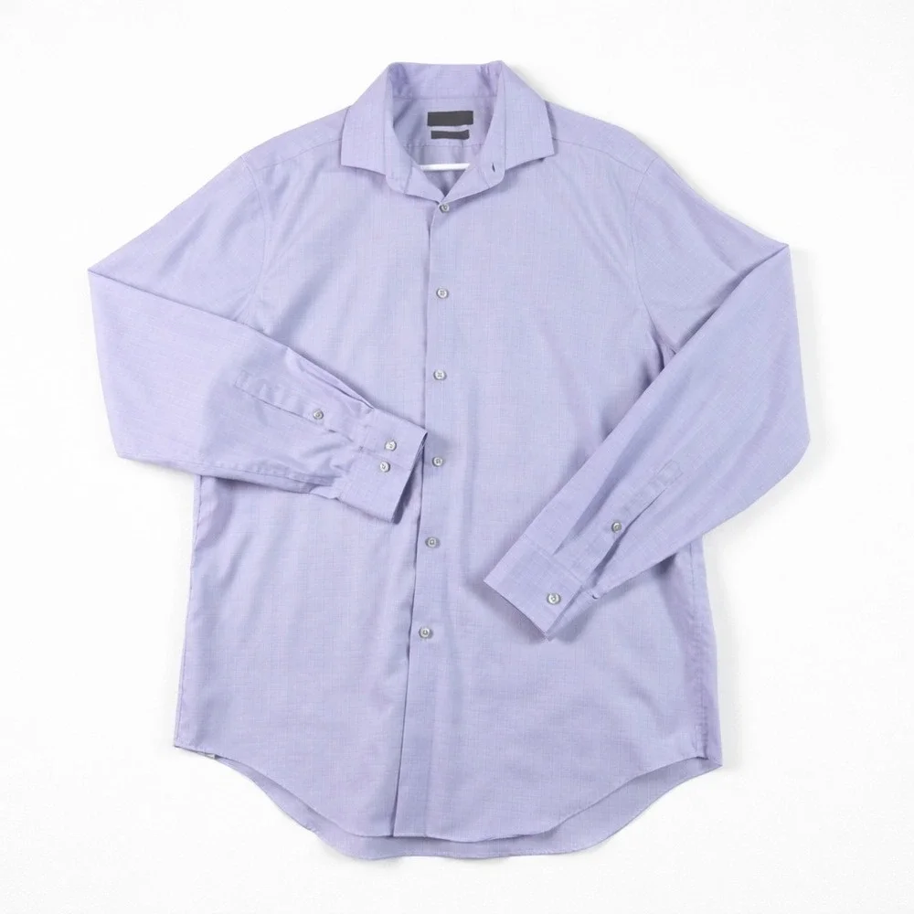 Calvin Klein Slim Fit Dress Shirt Mens Large Lavender Non Iron Button Up